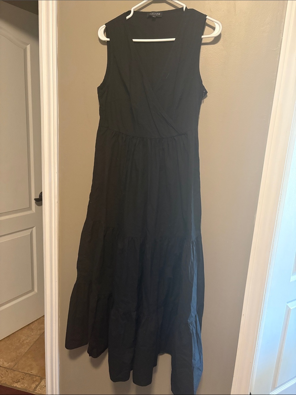 Black Sleeveless Tiered Maxi Dress